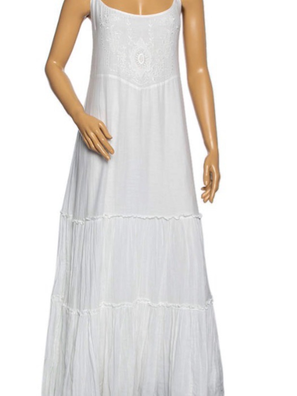 Polo by Ralph Lauren White Lace-Detail Maxi Dress